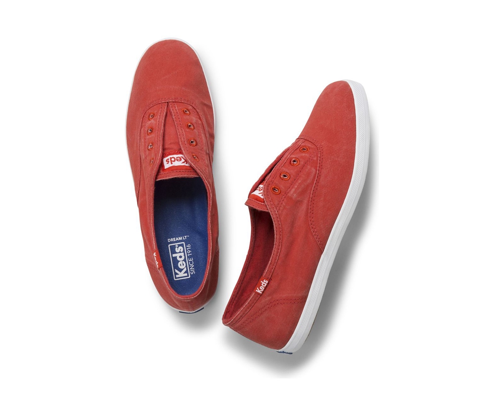 Slip Ons Keds Femme Rouge - Chillax Seasonal - 639-IWVRUY